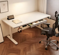 Bureau électrique réglable en hauteur avec un seul moteur, 1400*700mm, avec tiroirs, bureau d'ordinateur intelligent, bureau e-sport, bureau d'étude à domicile