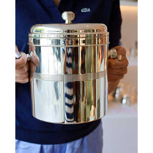 Seau à bière vintage en fer ovale avec poignée, modèle nouveau de Christofle, refroidisseur moderne pour boissons, vin et présentation de boissons, articles de bar - Product Image 4