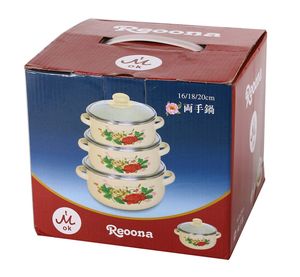 Ensemble de 6 casseroles <span class=keywords><strong>en</strong></span> émail avec couvercle <span class=keywords><strong>en</strong></span> verre blanc, <span class=keywords><strong>promotion</strong></span> bon marché, cadeau - Product Image 6