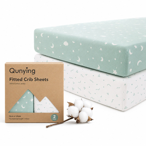 Sábanas Ajustables <span class=keywords><strong>para</strong></span> <span class=keywords><strong>Cuna</strong></span> <span class=keywords><strong>de</strong></span> Bebé, 100% Algodón Jersey, Suaves y Elásticas, <span class=keywords><strong>para</strong></span> Cunas y Cestas <span class=keywords><strong>de</strong></span> Bebé - Product Image 1