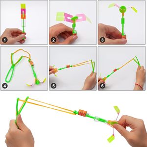 Jouet volant lance-fusées avec lumières LED, s'illumine dans le noir, lance-fusées de fête, hélicoptère flèche lumineux, fournitures de fête éblouissantes - Product Image 6