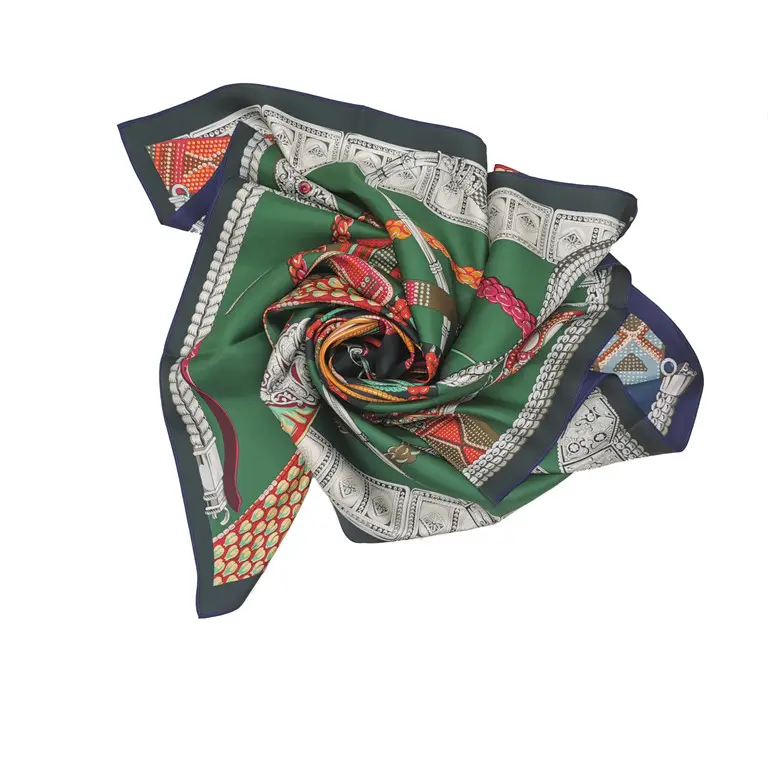 Индивидуальный дизайн двухсторонний шелковый шарф с цифровым принтом