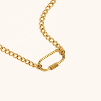 Dingran personnalisé personnalisation 18K plaqué or fermoir chaîne collier en acier inoxydable étanche bijoux