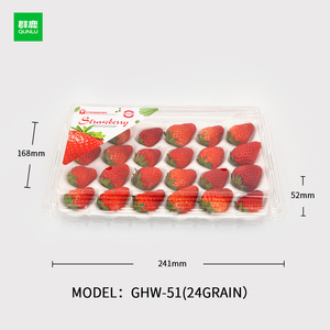 Bandeja de plástico transparente desechable <span class=keywords><strong>para</strong></span> fresas Caja de exhibición de embalaje de concha de 24 celdas <span class=keywords><strong>para</strong></span> <span class=keywords><strong>frutas</strong></span> de granja - Product Image 2