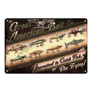 Vente en gros d'affiches drôles de poulets et de pêcheurs en métal pour la décoration murale de la maison de la ferme, faciles à suspendre - Product Image 3