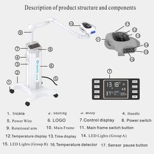 Lampada Professionale GH228 per <span class=keywords><strong>Sbiancamento</strong></span> <span class=keywords><strong>Dentale</strong></span>, 60 Watt, 12 LED, Temperatura Costante, Occhiali di Sicurezza Inclusi, Garanzia 3 Anni - Product Image 3