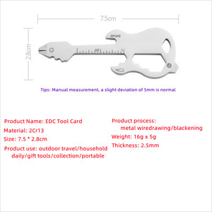 Llavero Multiherramienta para Guitarra, Herramienta de Bolsillo, Herramienta para Cartera, 12 en 1, Abrebotellas, Llavero - Product Image 5