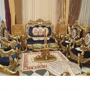 Sofá de Dos Plazas de Madera de Teca Moderna con Diseño Estético Tallado para Bodas Indias, Escenario para Mehandi Musulmán, Tamaño Personalizable, Duradero para Eventos de Boda - Product Image 1
