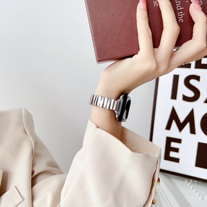 สายนาฬิกาโลหะสำหรับแอปเปิ้ลสมาร์ทวอทช์สายรัดข้อมือสำหรับ iWatch 38 40 42 44 45 49มม. สายนาฬิกาหัวเข็มขัดแบบผีเสื้อ - Product Image 4