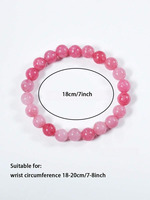 Bracelet en perles de pierre naturelle - Design en cordon élastique rose et violet, attire la richesse et la prospérité, cadeau de bijoux exquis pour tous les jours