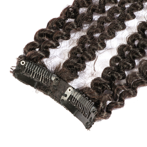 Al por mayor mongol Afro rizado armadura <span class=keywords><strong>del</strong></span> pelo humano rizado Clip <span class=keywords><strong>en</strong></span> extensiones de cabello afro brasileño Clip ins - Product Image 4