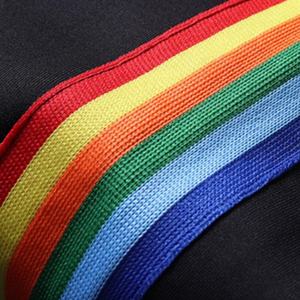 New Arrival Men <b>Rainbow</b> Striped Casual Pants Drawstring Elastic Waist Hot Sale Sweatpants Jogger Pants - Product Image 3