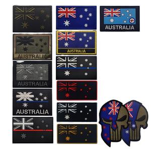 Écusson brodé en PVC personnalisé en gros avec <span class=keywords><strong>drapeau</strong></span> australien, badge à velcro brodé - Product Image 1