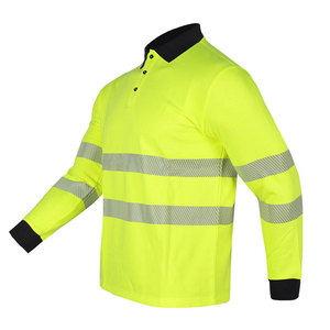 Chemise de sécurité haute visibilité à manches longues, jaune fluorescent, vêtements de travail réfléchissants, respirants, séchage rapide - Product Image 1