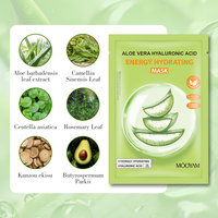 Le masque facial d'hydratation énergétique de marque privée 30gx5 Aloe Vera et acide hyaluronique revitalise la peau terne