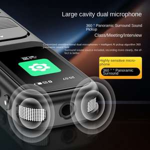 Enregistreur vocal portable HD P10 AI pour enregistrement de texte, mini enregistreur compact avec réduction du bruit pour avocats, exclusivité transfrontalière pour les enregistrements - Product Image 3