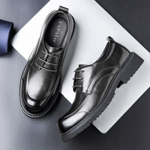 Chaussures en cuir pour hommes en cuir de vachette haut de gamme personnalisées avec lacets de haute qualité, imperméables, pour les mariages d'automne, les occasions professionnelles et formelles - Product Image 4