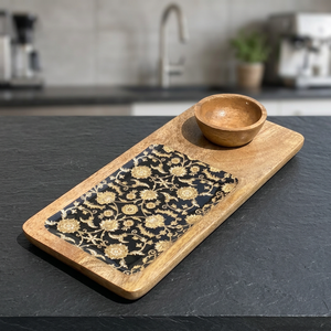Plateau de service en bois de haute qualité, mini-bol au design moderne et unique, idéal pour les anniversaires, Bar Mitzvah, décoration, artisanat indien fait main, pour le fromage - Product Image 3