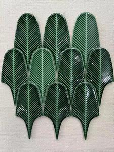 Lá hình dạng cao cấp tráng men 3D mô hình cứu trợ sứ khảm gốm khảm nghệ thuật gạch - Product Image 3