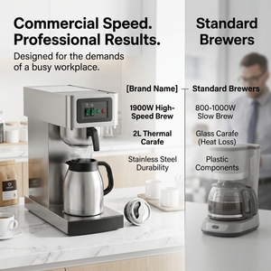 Cafetera Comercial de Goteo, Cafetera Eléctrica de Acero Inoxidable con Filtro para Servicio de Alimentos - Product Image 6
