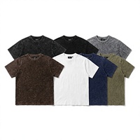 T-shirt Homme Lavé 240 g/m² Coton Lourd Délavé Style Streetwear Vintage Coupe Boxy Logo Personnalisé S-4XL