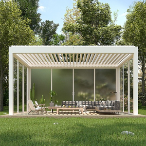 Structure d'ombrage bioclimatique motorisée en aluminium à grandes travées, à lames orientables, étanche, conception personnalisée pour villa, hôtel, jardin, gazebo - Product Image 3