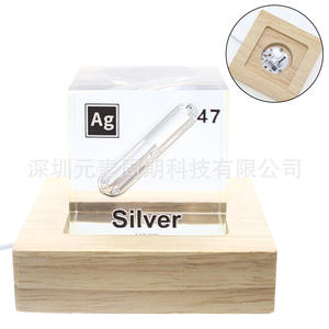 Cubo de Plata Ag 47, Espécimen Físico con Incrustaciones de Elementos Químicos, Regalo Coleccionable Creativo - Product Image 3