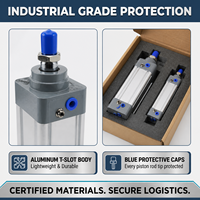 Cylindre pneumatique standard en alliage d'aluminium ISO15552 avec rainure de capteur à amortissement réglable pour l'automatisation industrielle