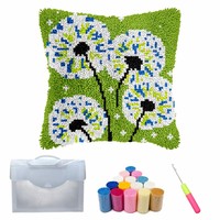 Kit de crochet de loquet de point de croix pré-imprimé de belles fleurs pour adultes