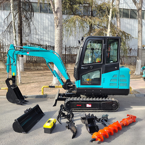 Livraison gratuite ! ! Mini-excavatrice de 3,5 tonnes à vendre, excavatrice compacte avec marteau et tarière, pour usage domestique, avec chenilles en caoutchouc - Product Image 3
