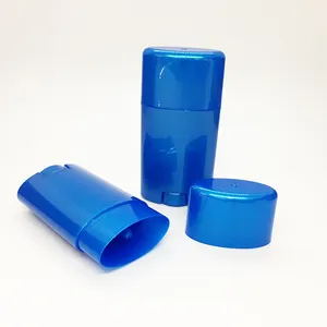 50g消臭スティック包装ロールオンスティックコンテナ詰め替え可能な楕円形フラットプラスチック消臭ボトル