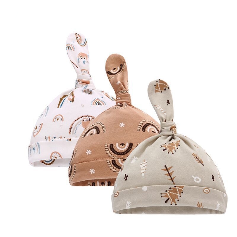 Мягкие милые вязаные детские шапки-бини из хлопка для малышей младенцев