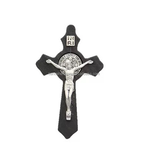Làm bằng tay Tôn Giáo ST Benedict chéo Lớn Jesus gỗ Chéo Mặt dây chuyền bằng gỗ tiện dụng thủ công - Product Image 5