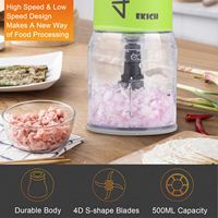 Robot culinaire électrique compact EKICH 400W en ABS et acier inoxydable, hachoir à viande et légumes avec bol mélangeur et batteur sur socle