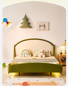 Cama Infantil <span class=keywords><strong>de</strong></span> 1.2 m, Alfombra Mágica Verde, Cuna Flotante <span class=keywords><strong>de</strong></span> Princesa, <span class=keywords><strong>Madera</strong></span> Maciza, Terciopelo Afelpado, para Dormitorio, Comedor, Sala <span class=keywords><strong>de</strong></span> Estar, para Niños - Product Image 1
