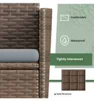 Ensemble de mobilier de patio pliable 4 pièces en rotin PE pour l'extérieur, canapé en osier avec coussins moelleux pour jardin, cour et véranda - Vente en gros