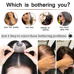 Mái tóc giả thủ công bằng tóc người Remy dành cho nữ với phần đế bằng lụa, tóc nối đỉnh đầu Ấn Độ - Product Image 6