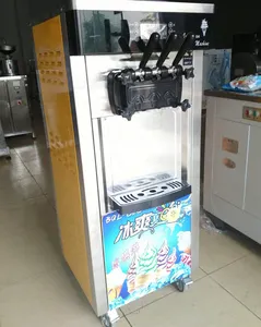 Máquina Vertical pequeña para servir helados suaves, tienda de alimentos, CE, máquina de helado suave de 3 sabores