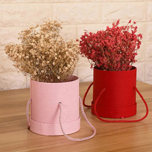 Caja de cartón rígida de lujo con logotipo personalizado, cilindro de papel de embalaje rosa, tubo redondo con sombrero, caja de flores de regalo - Product Image 3