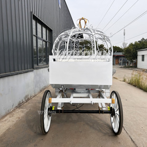 Luxury Golden Crown <b>White</b> <b>Pumpkin</b> Horse Carriage Princess Wedding Parade <b>Decor</b> Vehicle - Product Image 5