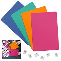 Mélangeur de tuiles de Mahjong 2026 pour le mélange, Vert, Ensemble de 4 cartes de mélange de Mahjong en PVC |   Accessoires de Mahjong,
