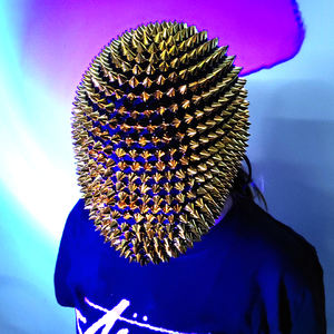 หน้ากากปิดหน้าแบบเต็มหน้าประดับหนามแหลม สำหรับงานฮาโลวีน งานแฟนซี หน้ากากสไตล์สตีมพังก์ โอต์กูตูร์ และหน้ากากสกี - Product Image 4