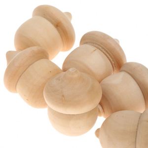 Crafted Natural Wooden <b>Acorns</b> Unfinished <b>Decorative</b> Props for DIY Home Projects 10 Pcs Per Pack Dropshipping - Product Image 1