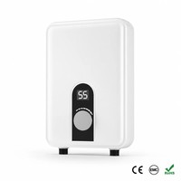 Chauffe-eau électrique instantané sans réservoir 3,5-5,5 kW 110/220 V, élément chauffant en acier inoxydable, étanche IPX4, affichage LED