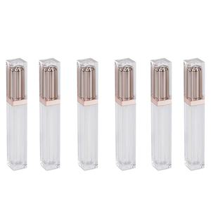 Custom <b>Clear</b> Square Luxurious Lip <b>Gloss</b> Tube with Screw Cap Custom Color Luxury Packaging - Product Image 1