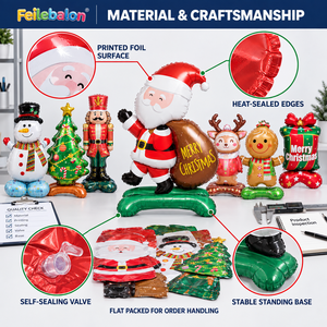 Ballons gonflables <span class=keywords><strong>de</strong></span> Noël en aluminium, décorations <span class=keywords><strong>de</strong></span> fête pour présentation au sol, thèmes Père Noël et Arbre <span class=keywords><strong>de</strong></span> Noël - Product Image 4