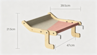 Hamac de fenêtre pour chat sans perçage, siège en bois pour chat sur le rebord de la fenêtre, lit robuste pour chats d'intérieur
