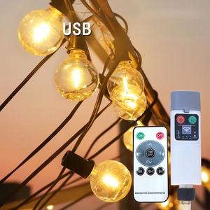 G40 Globe Clear Bulbs <span class=keywords><strong>String</strong></span> <span class=keywords><strong>Lights</strong></span> Interior/Exterior Batería recargable Decoración de Navidad Luz Impermeable Colgando Paraguas Patio - Product Image 5