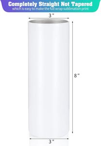 20 oz Stainless Steel Vacuum Insulated Leak-Proof Straight Tumbler Cups 50 Pack Bulk Sublimation Blanks - Product Image 4
