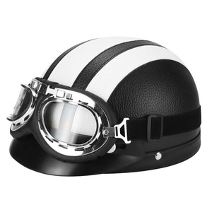 Skuter Listrik Retro Model Empat Musim Tipe Lingkaran Tanpa Slot 4-Suspensi Ringan Helm Setengah Kulit Keselamatan Bersepeda - Product Image 6